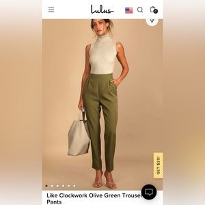 Lulu’s Olive Green Trousers Size: Small